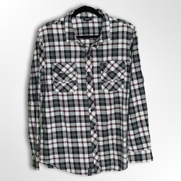 LRG Plaid Button-Down Shirt - Men's Large - Limited - Picture 1 of 5